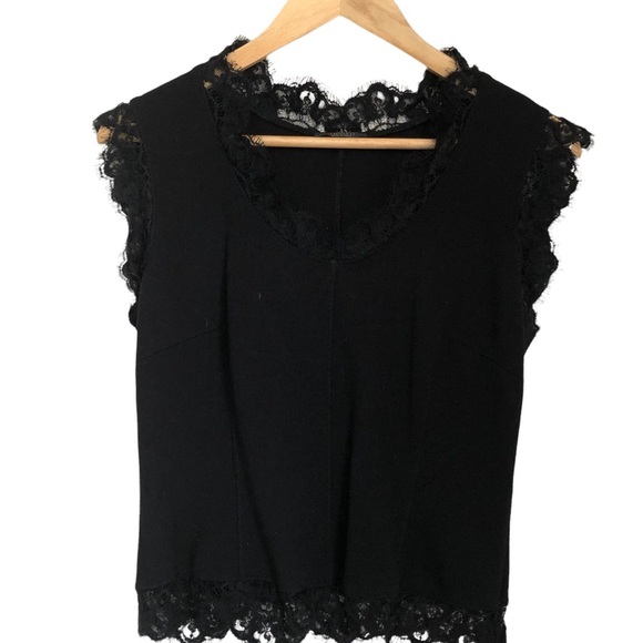 Amuleti vintage lace trim wool Blouse - Picture 1 of 16